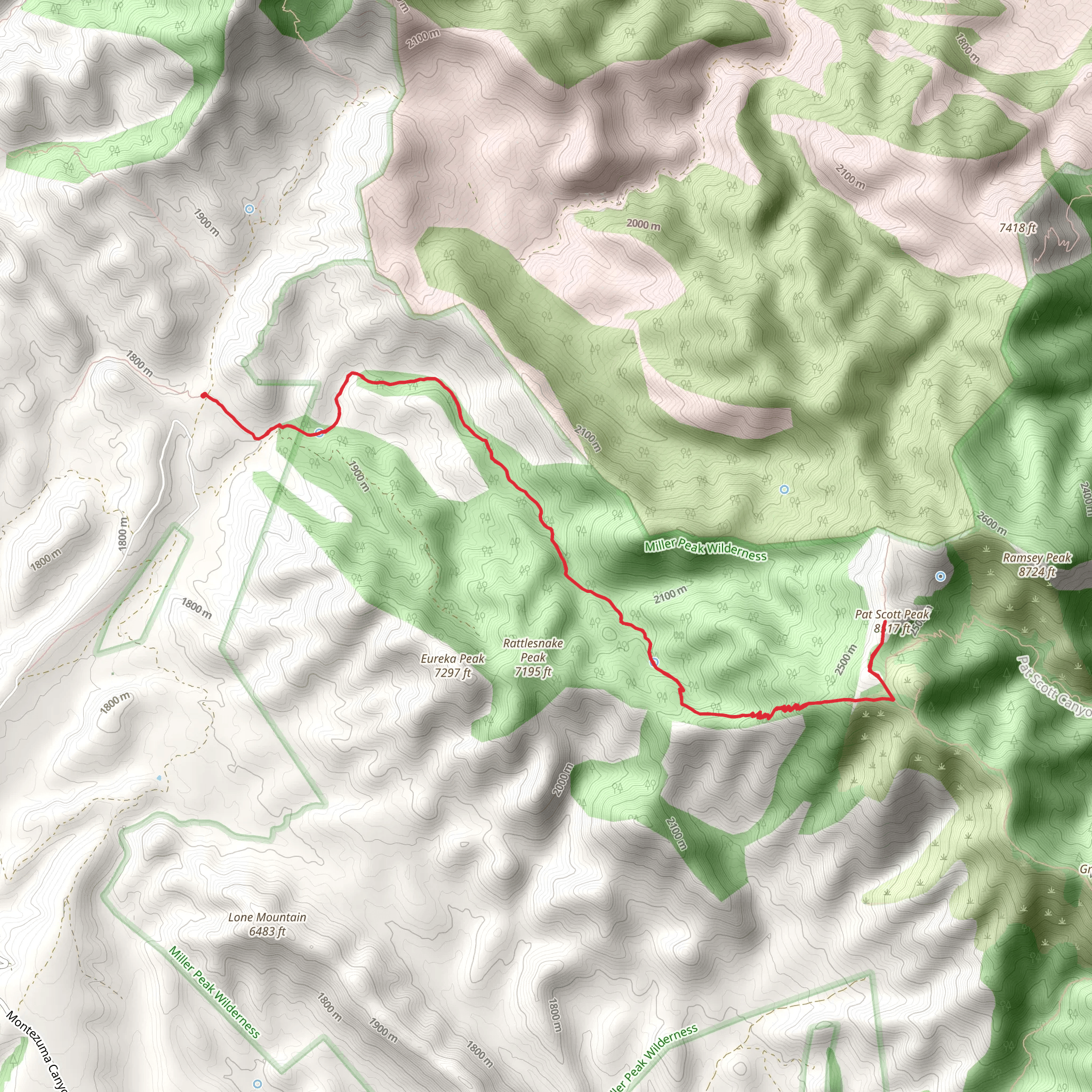 Pat Scott Peak via Arizona Trail mobile static map