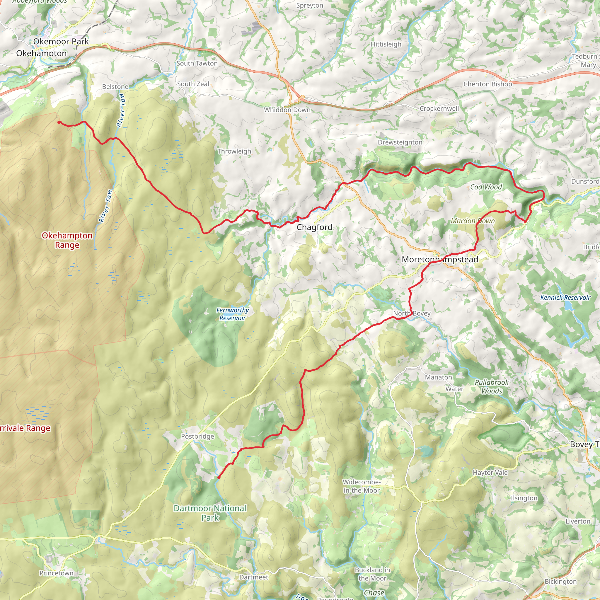 Dartmoor Ramble, back to Rowtor mobile static map