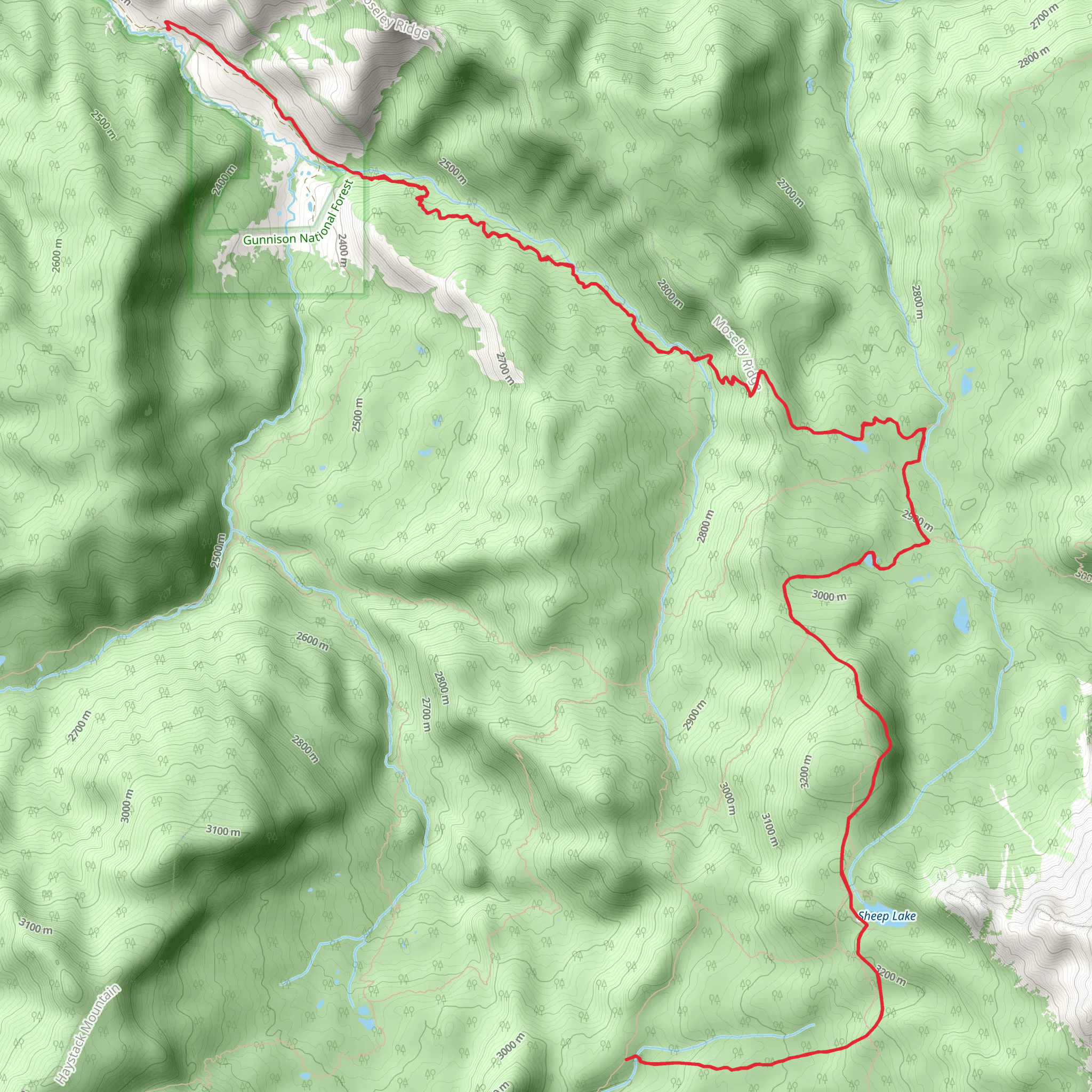 Sheep Lake via Little Robinson Trail mobile static map
