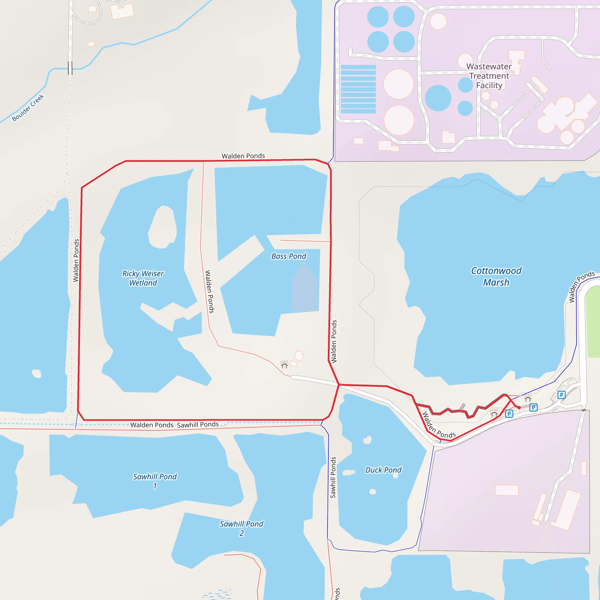 Walden Ponds Loop mobile static map