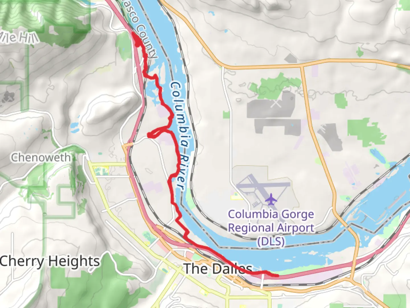 An image depicting the trail Riverfront Trail - Columbia River and its surrounding area.
