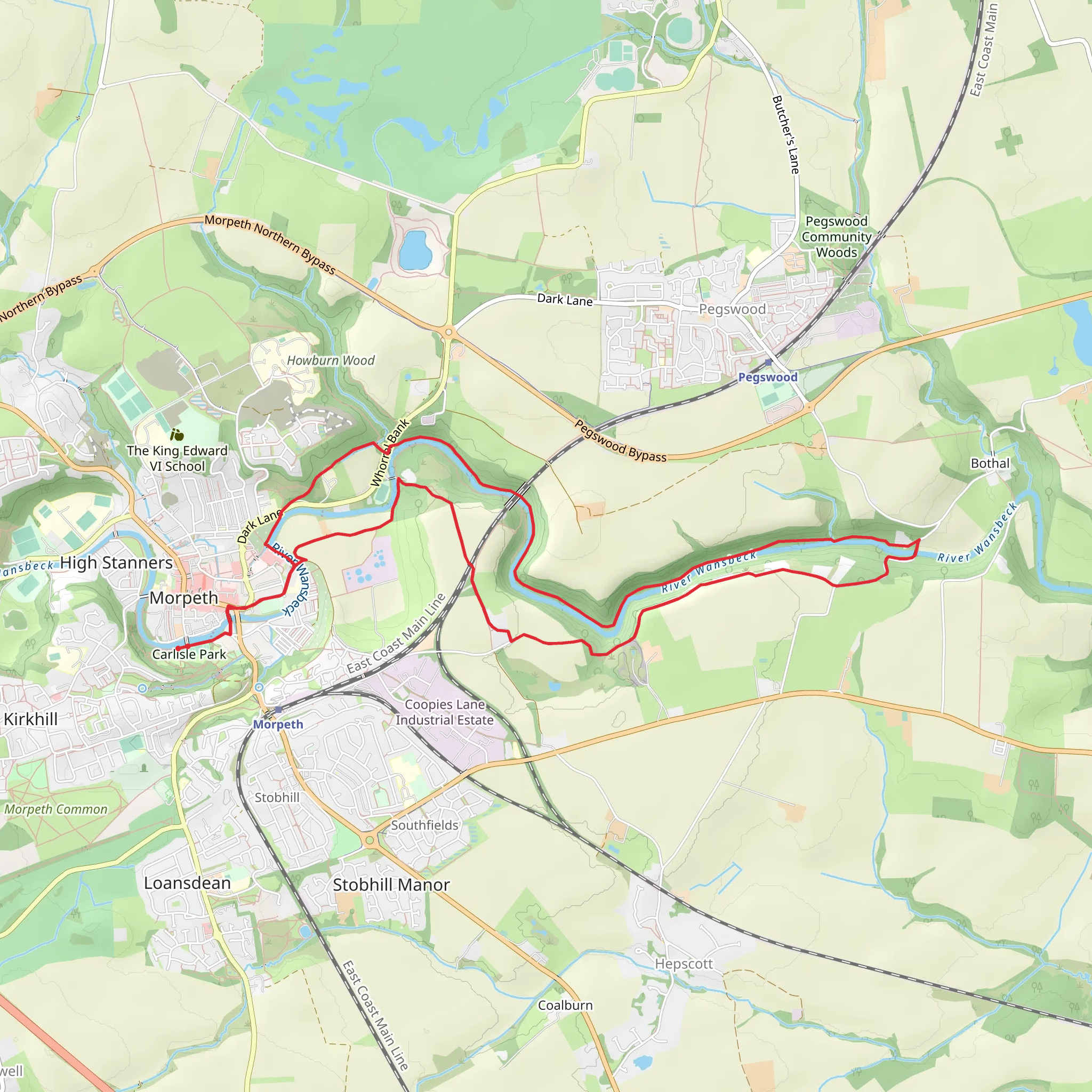 Morpeth mobile static map