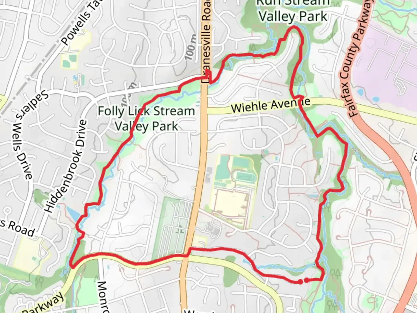 Sugarland run Stream Valley Trail and Folly Lick Stream Valley Park