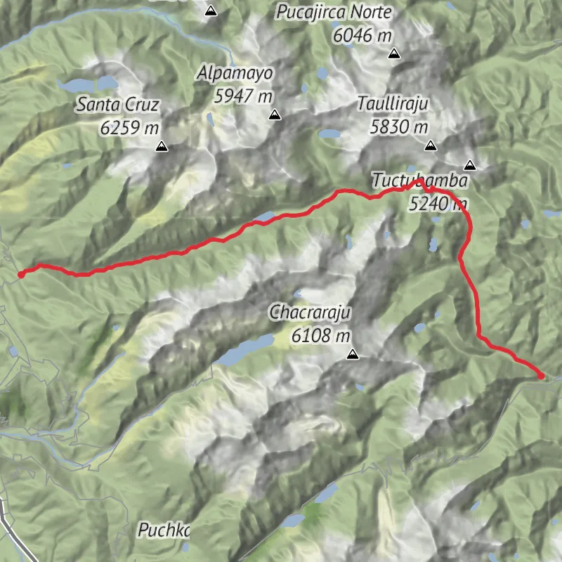 Santa Cruz Trek mobile static map