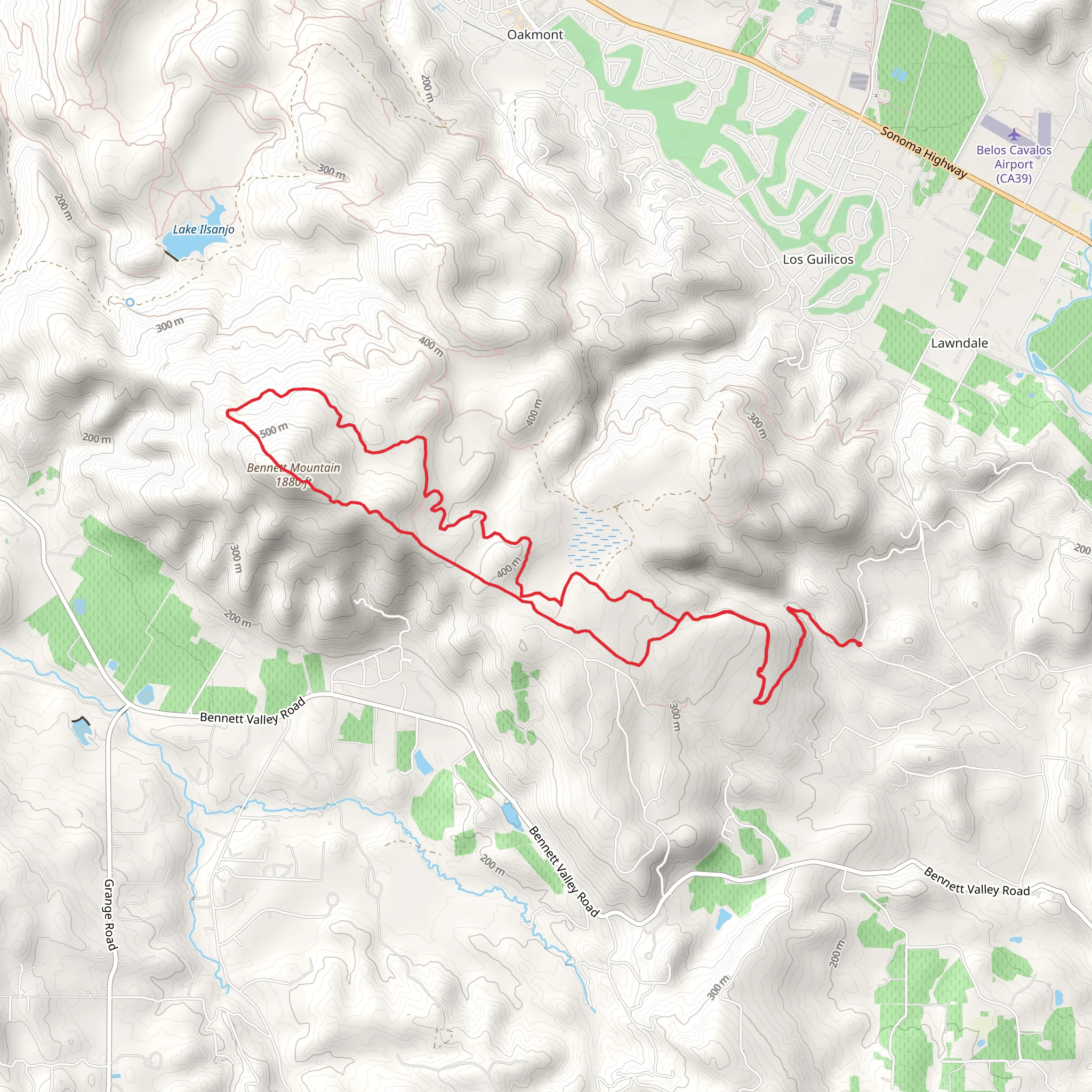 Bennett Mountain via Schultz Trail and Ridge Trail mobile static map