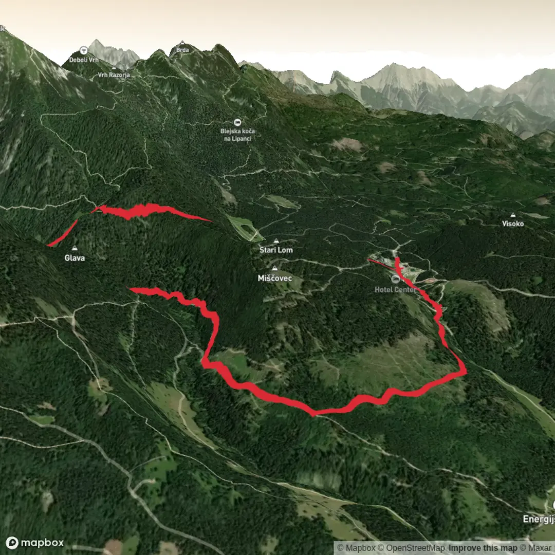 An image depicting the trail Rudno Polje & Pl. Konjscica Loop - Upper Limits UK and its surrounding area.