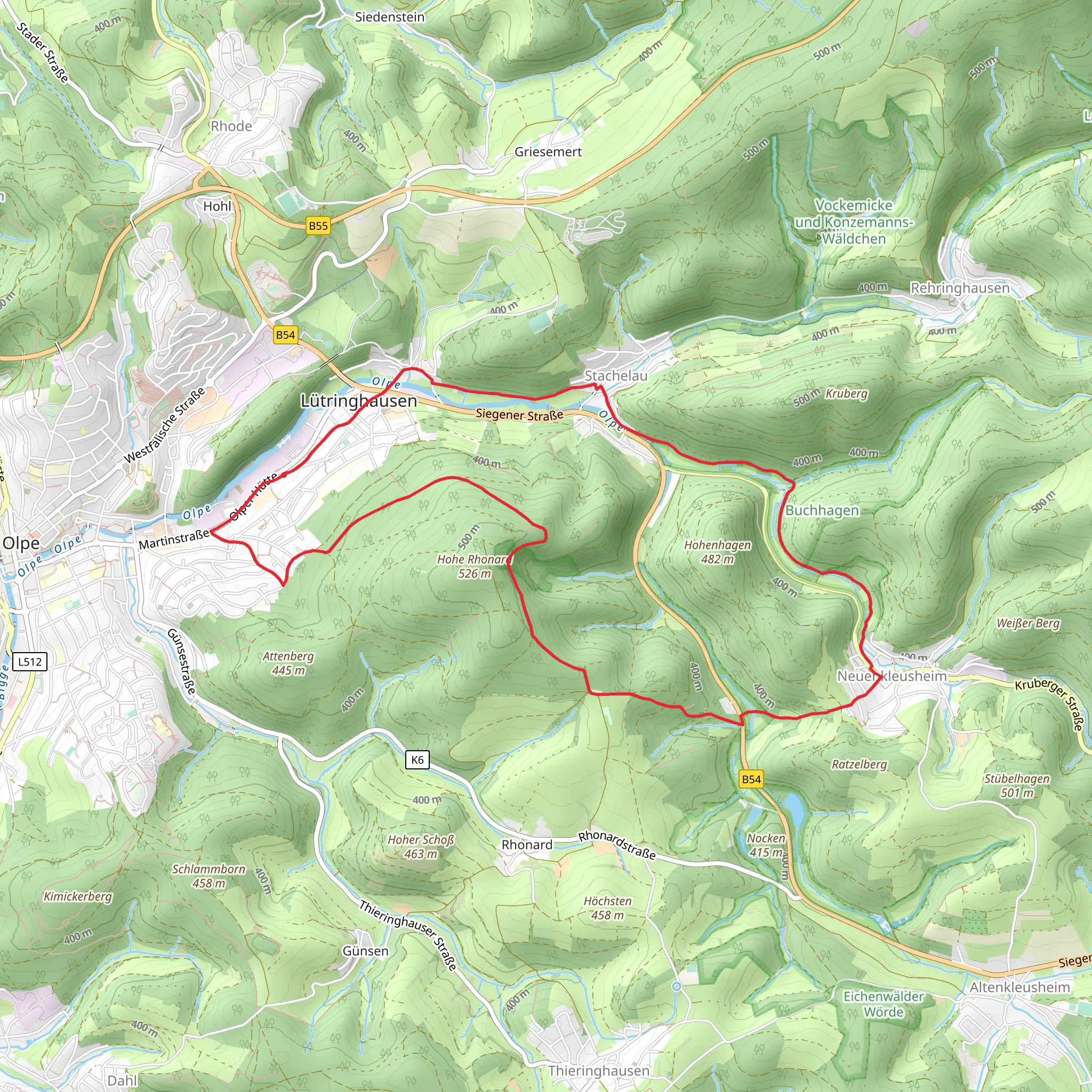 Rhonardrundweg Loop mobile static map
