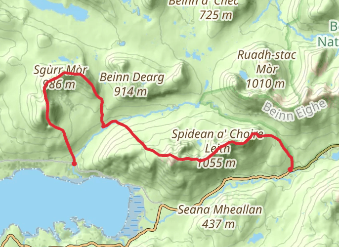 Torridon, North Highland (Ridge Scramble) mobile static map