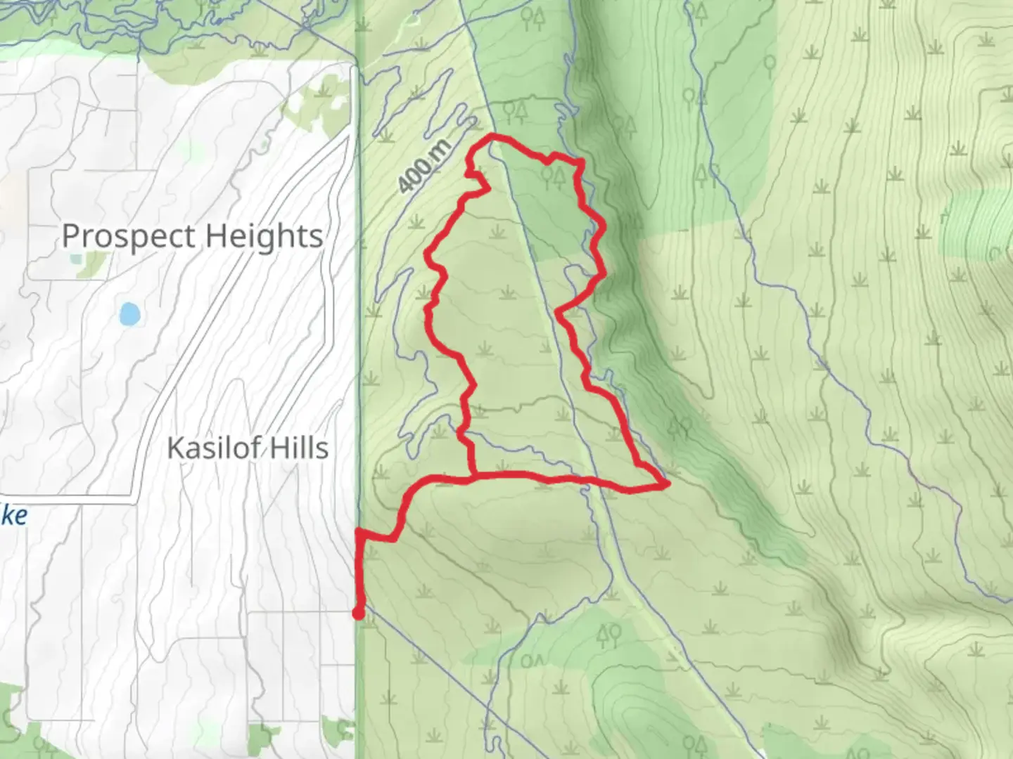 An image depicting the trail Denali View and Old South Fork Rim Loop Trail and its surrounding area.