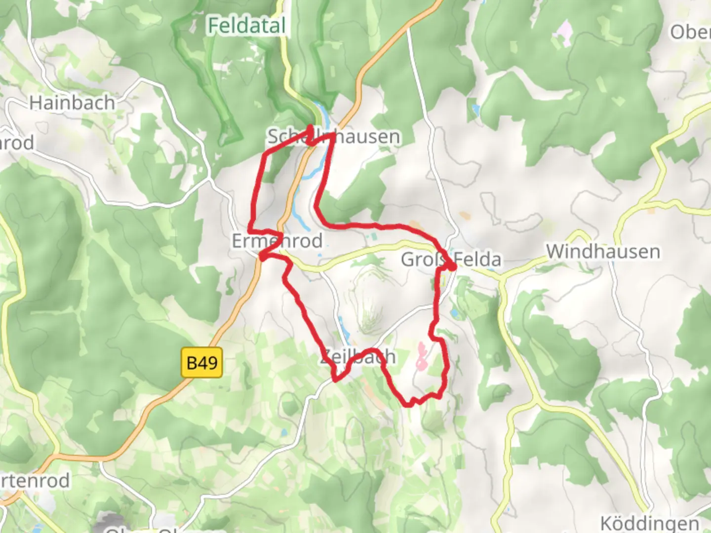 An image depicting the trail Mühlenweg and Lutherweg Loop and its surrounding area.