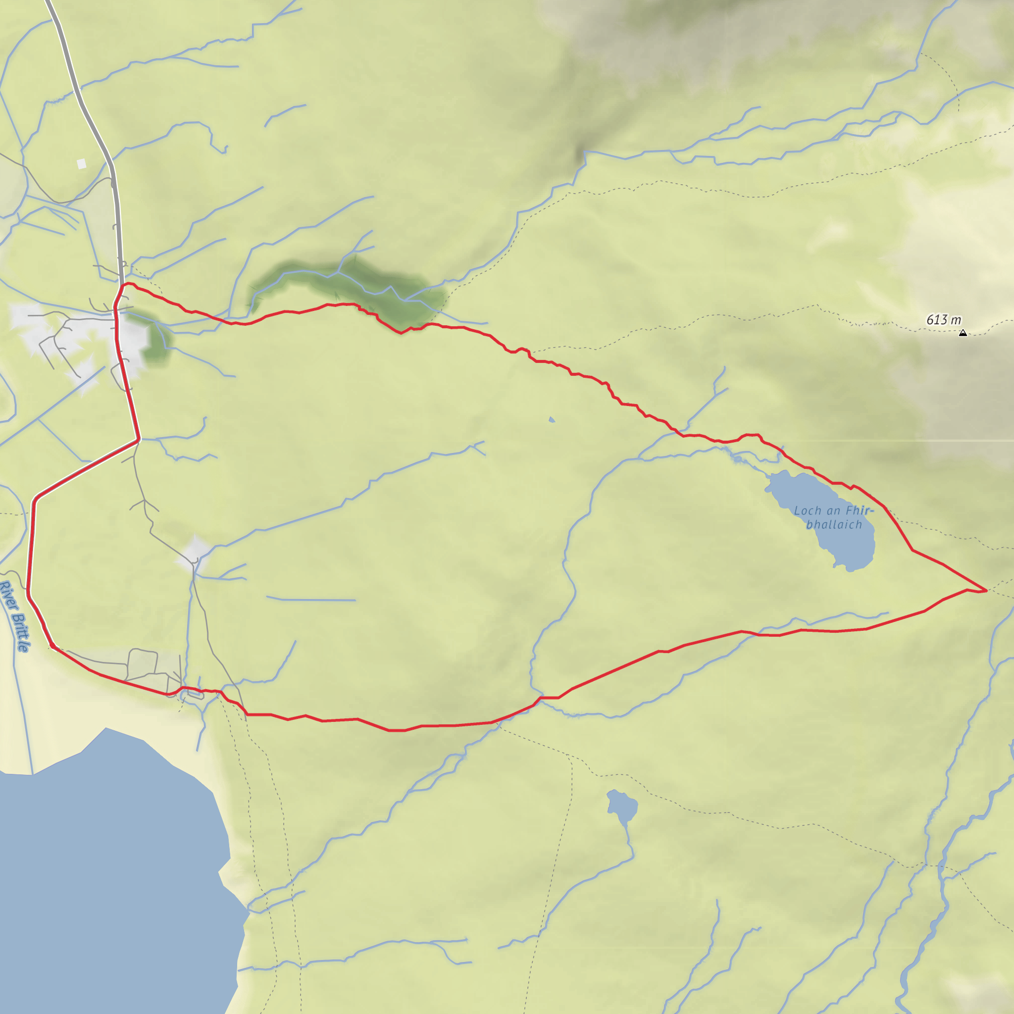 Culnamean Loop via Loch Brittle and Loch na Fhir Bhallaich mobile static map