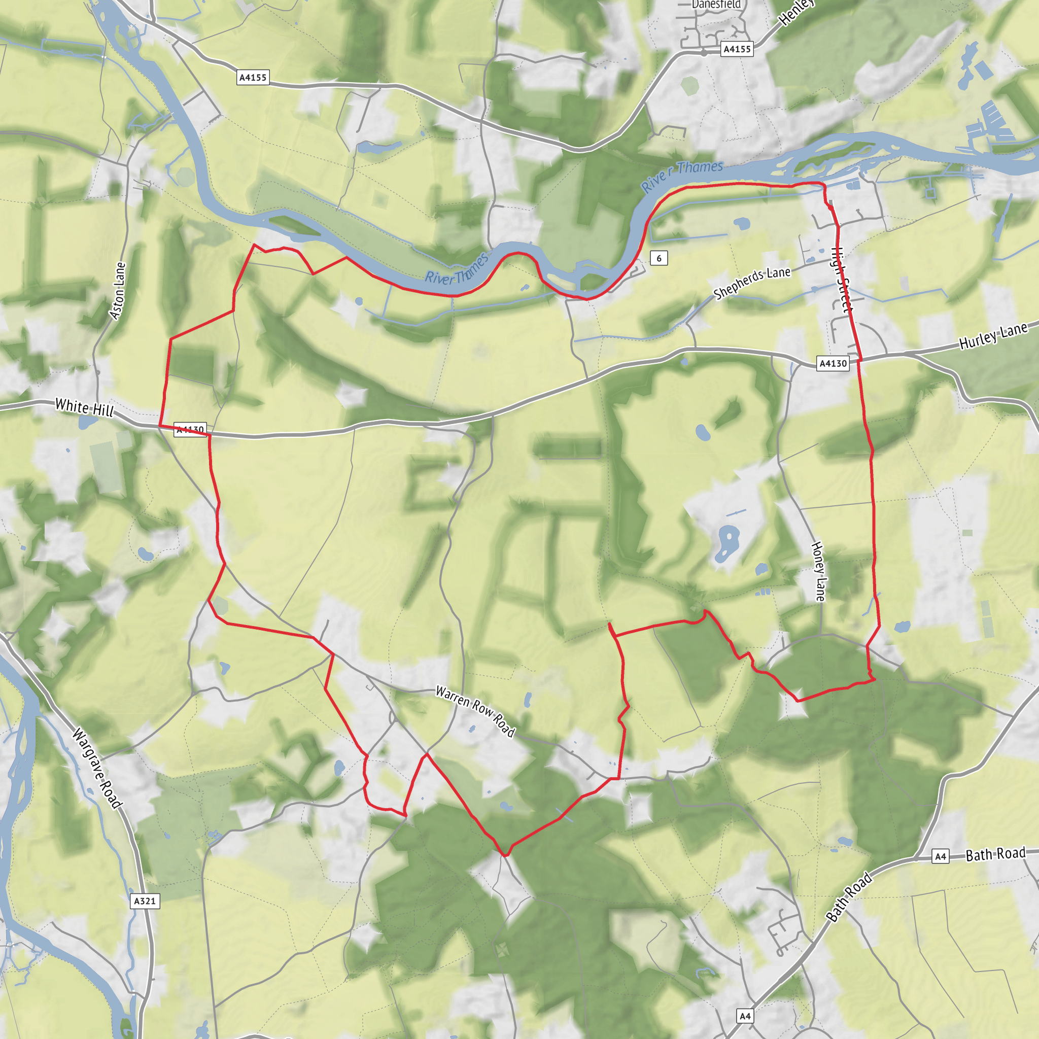 High Wood, Ashley Hill and River Thames Loop mobile static map
