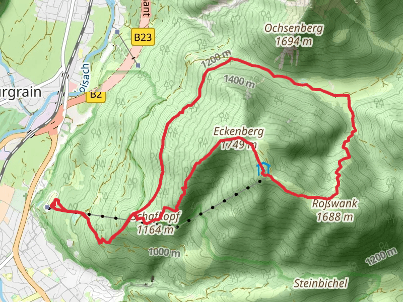 Schafkopf, Eckenberg and Wank Via Alpina Violett