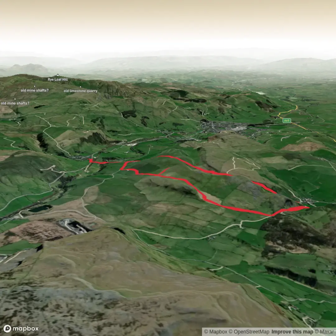 An image depicting the trail Smearsett Scar and Feizor and its surrounding area.