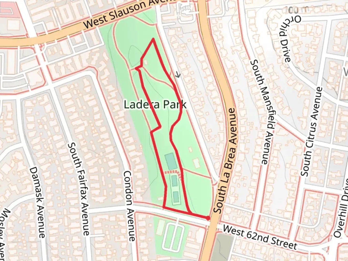 An image depicting the trail West 62nd Street Loop and its surrounding area.