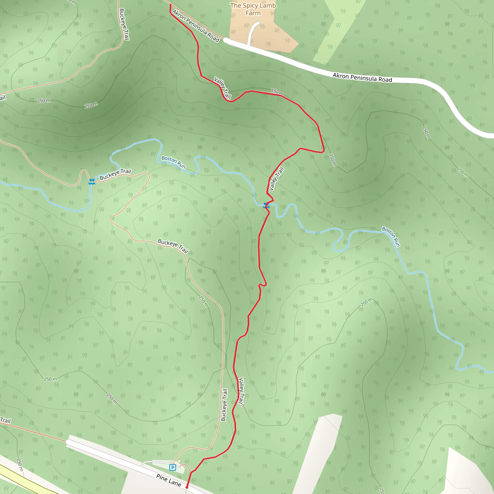 Valley Trail from Pine Lane mobile static map