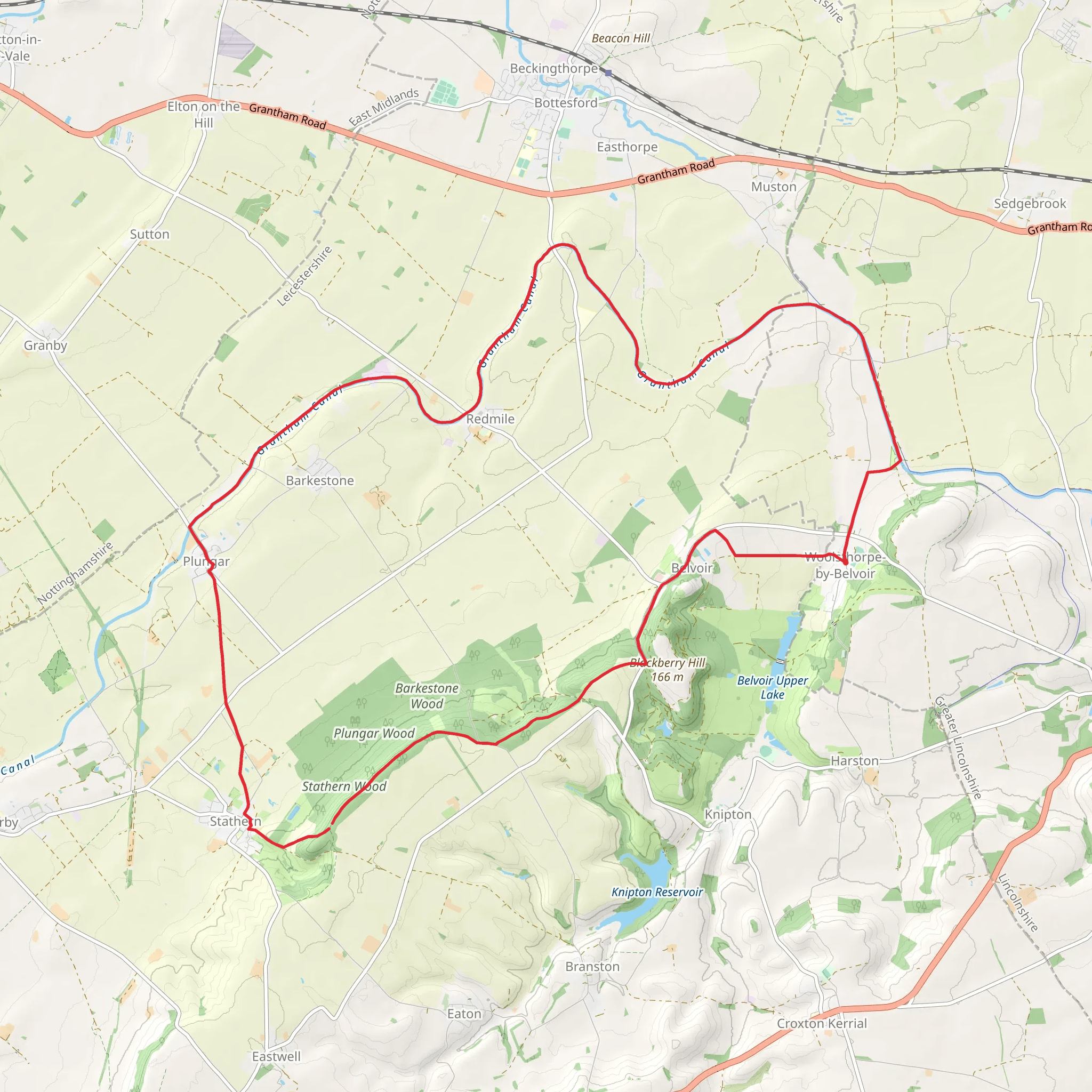 Vale of Belvoir Loop mobile static map