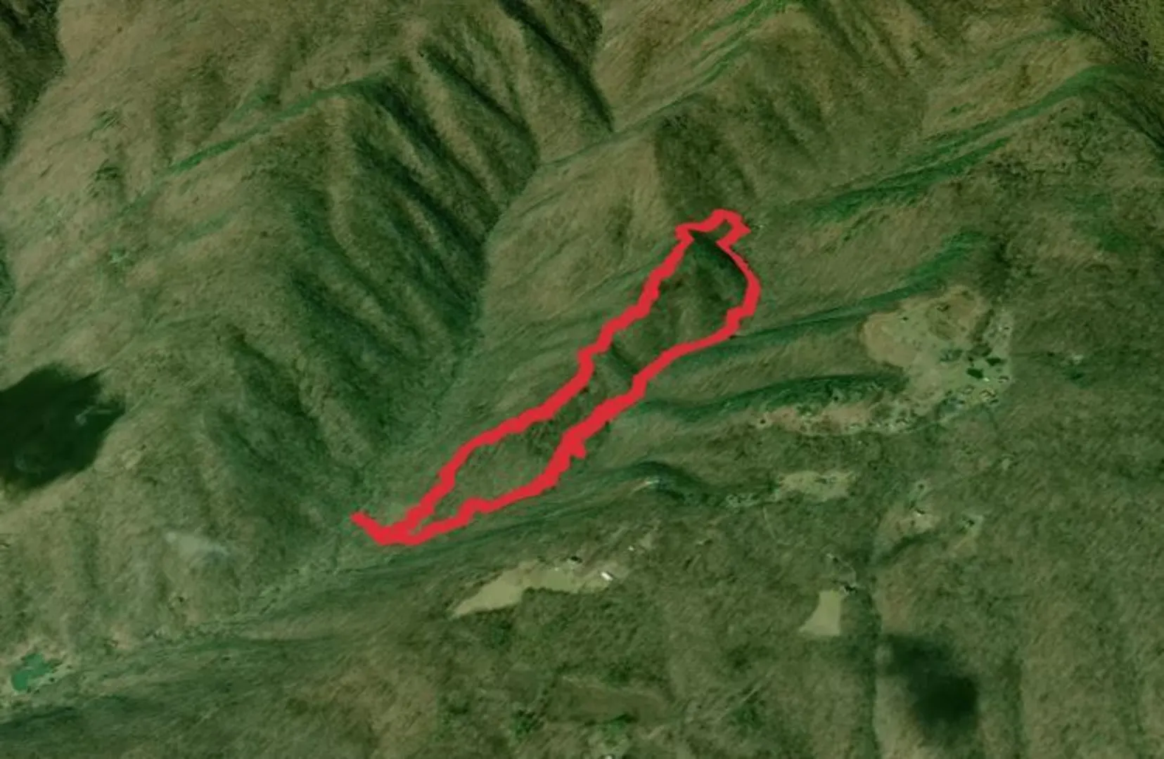 An image depicting the trail Rosser Lamb and Entry Run Loop Trail and its surrounding area.
