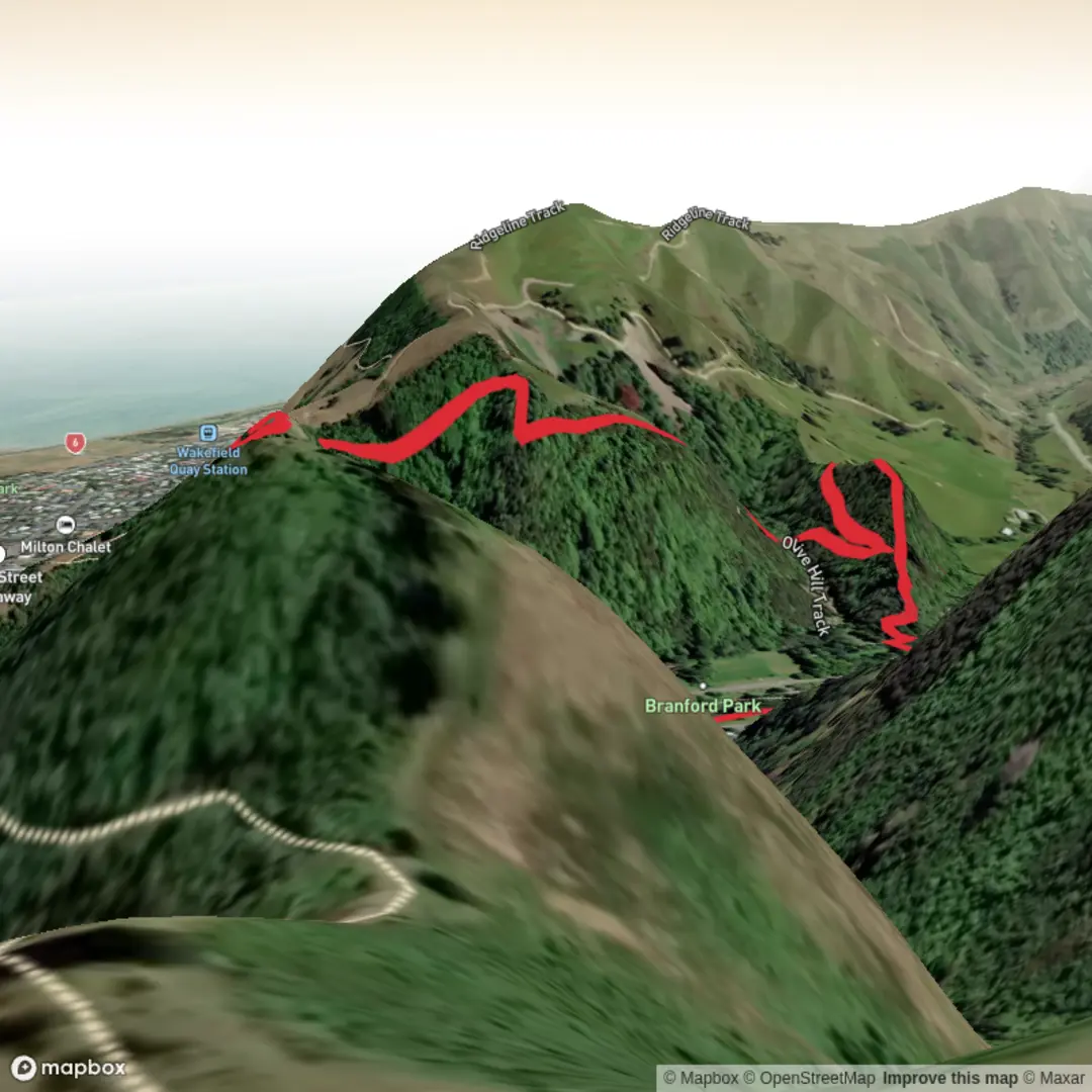 An image depicting the trail Black Hole, Maitai Viewpoint to Centre of NZ and its surrounding area.