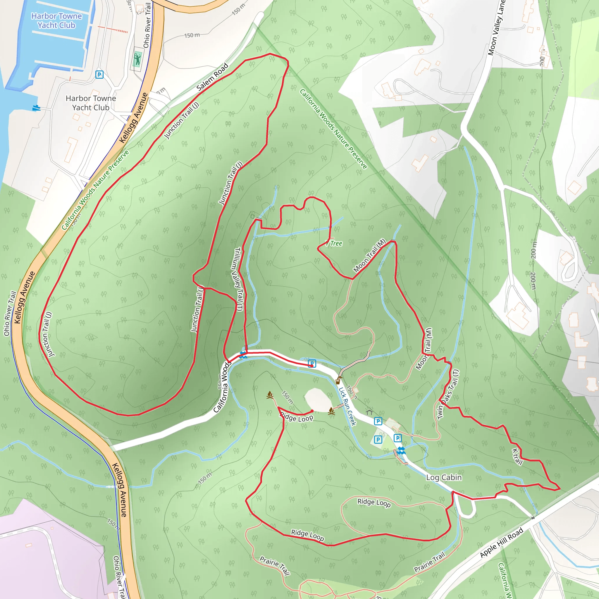 Junction - Ridge - Moon Loop Trail mobile static map