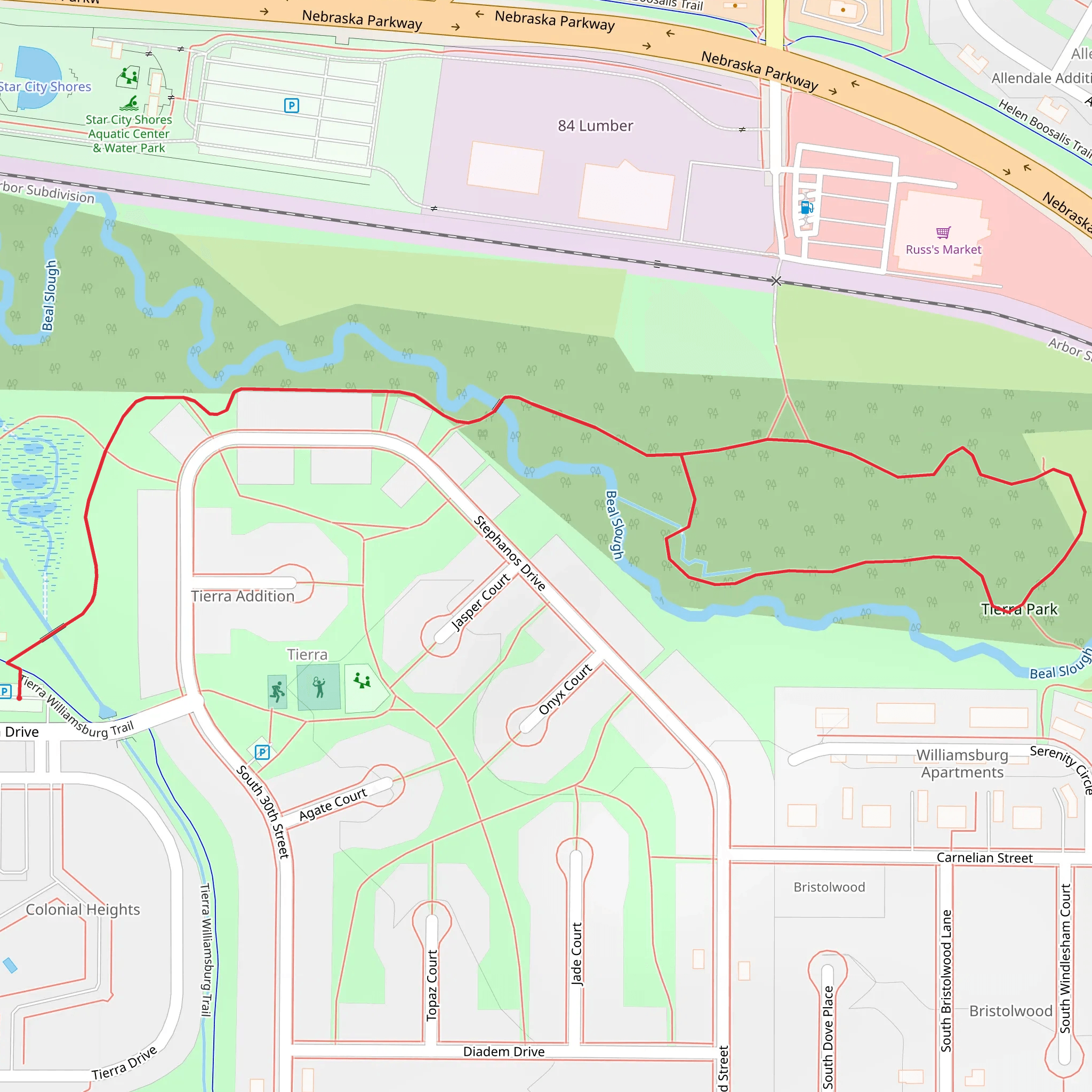 Tierra Park Loop mobile static map