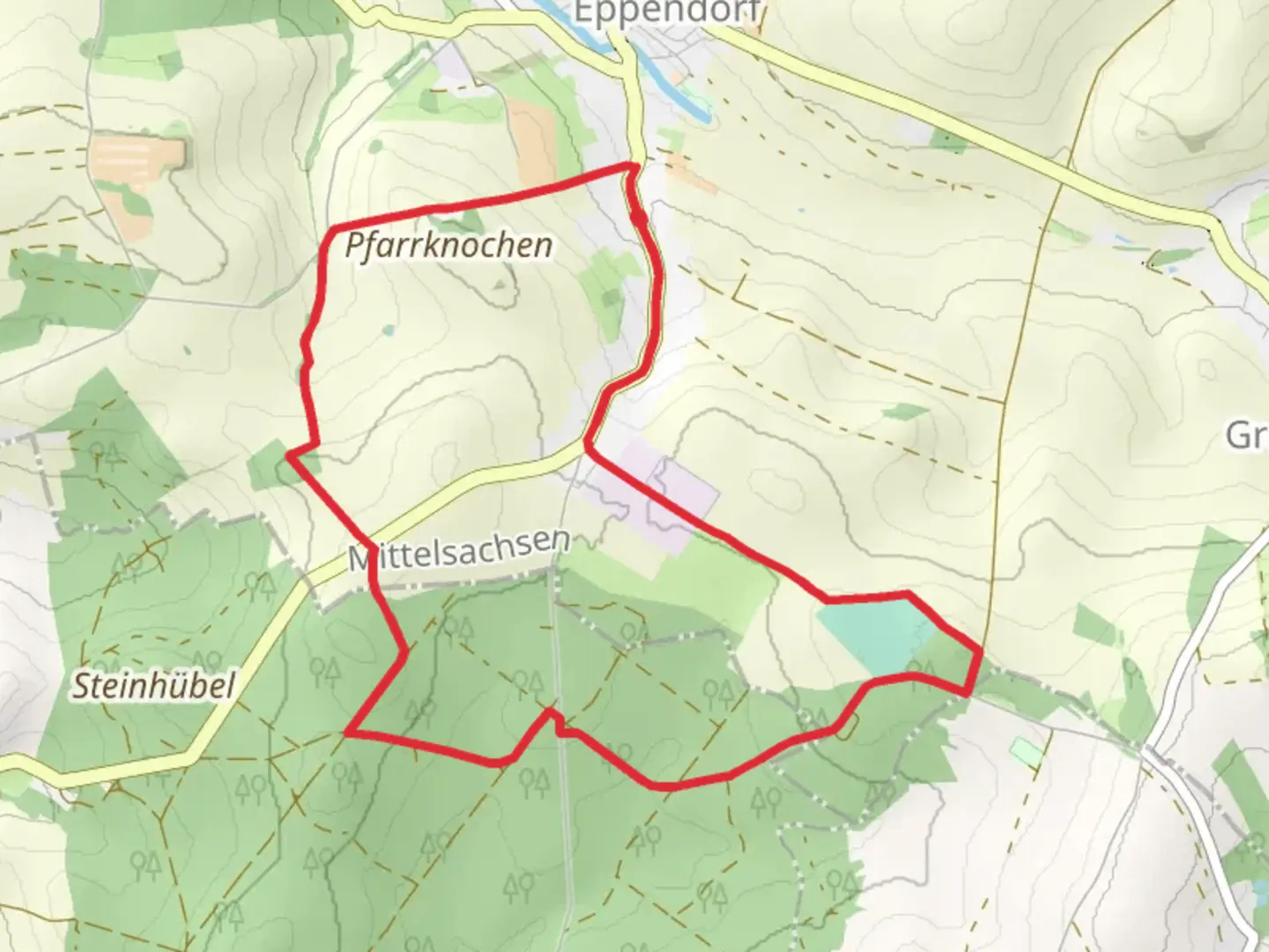 An image depicting the trail Rundweg Ebersbach and its surrounding area.