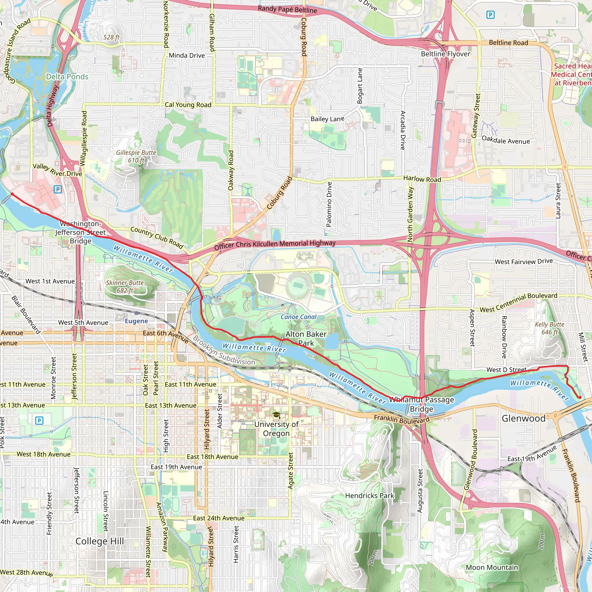 North Bank Path Point to Point mobile static map