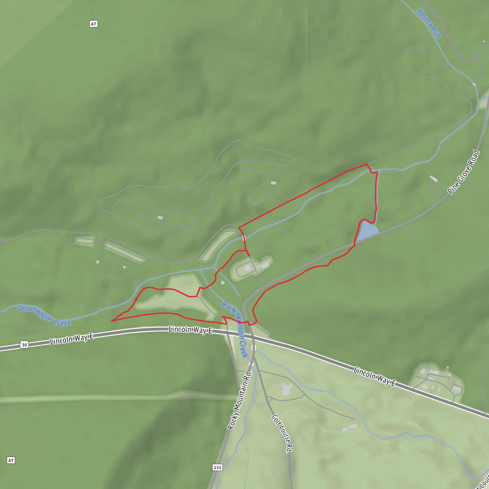 Charcoal Hearth Trail and Chambersburg Water Line Loop mobile static map