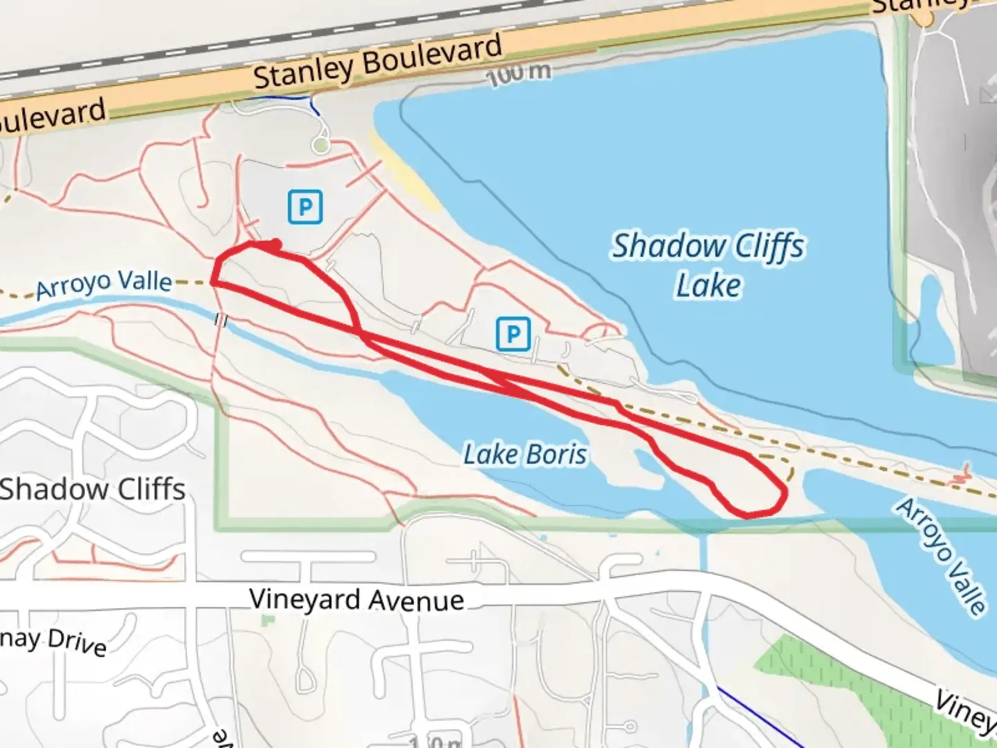 An image depicting the trail Arroyo Valle Loop and its surrounding area.