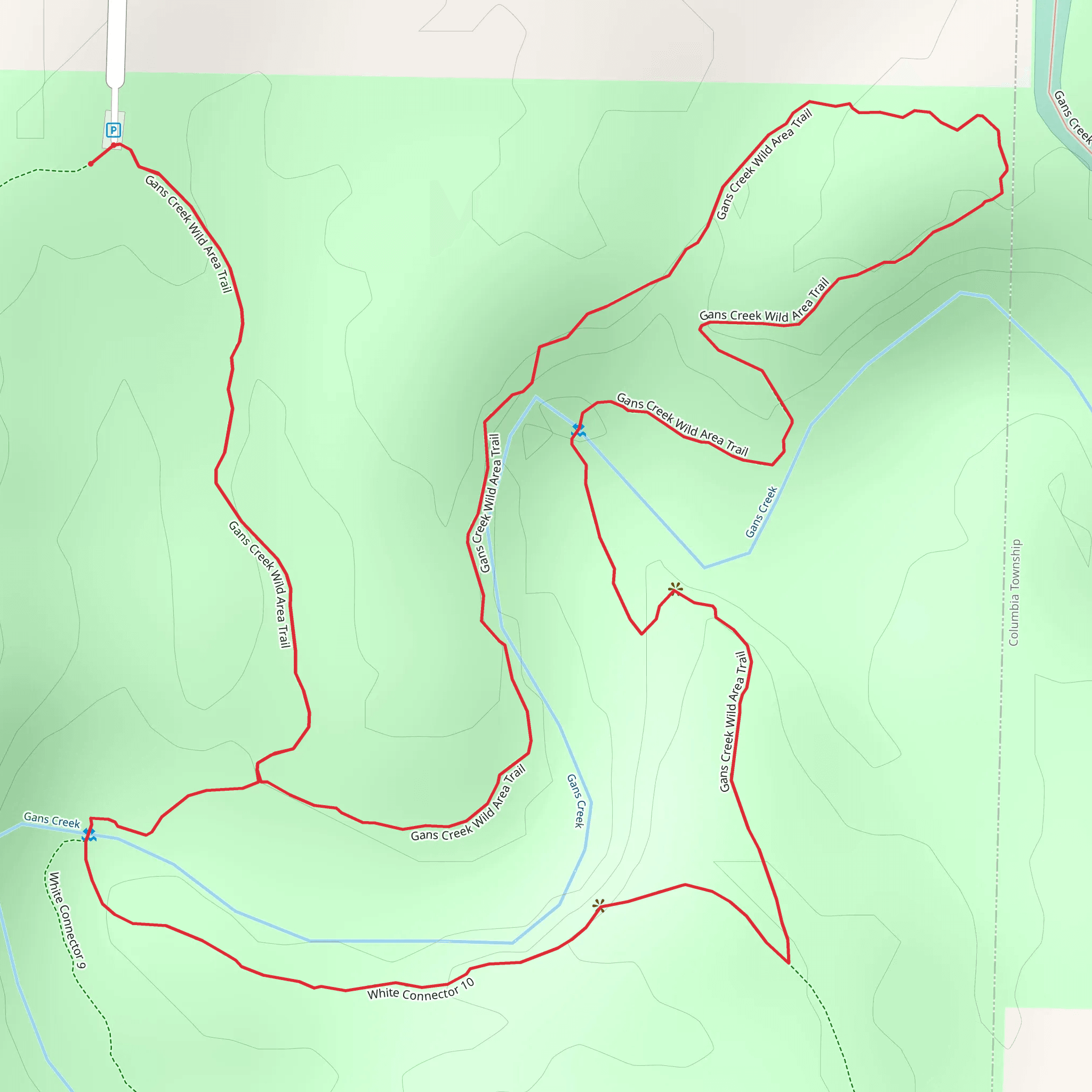 Gans Creek Wild Area Loop Trail - Short mobile static map