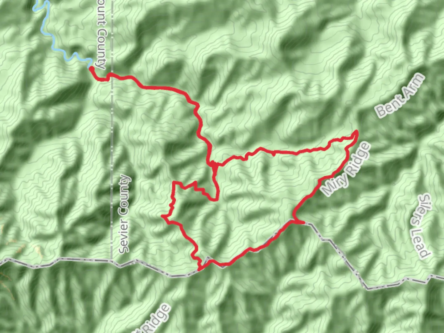 An image depicting the trail Ben Parton Lookout, Cold Spring Knob, Hemlock knob and Mount Davis via Middle Prong Trail and its surrounding area.