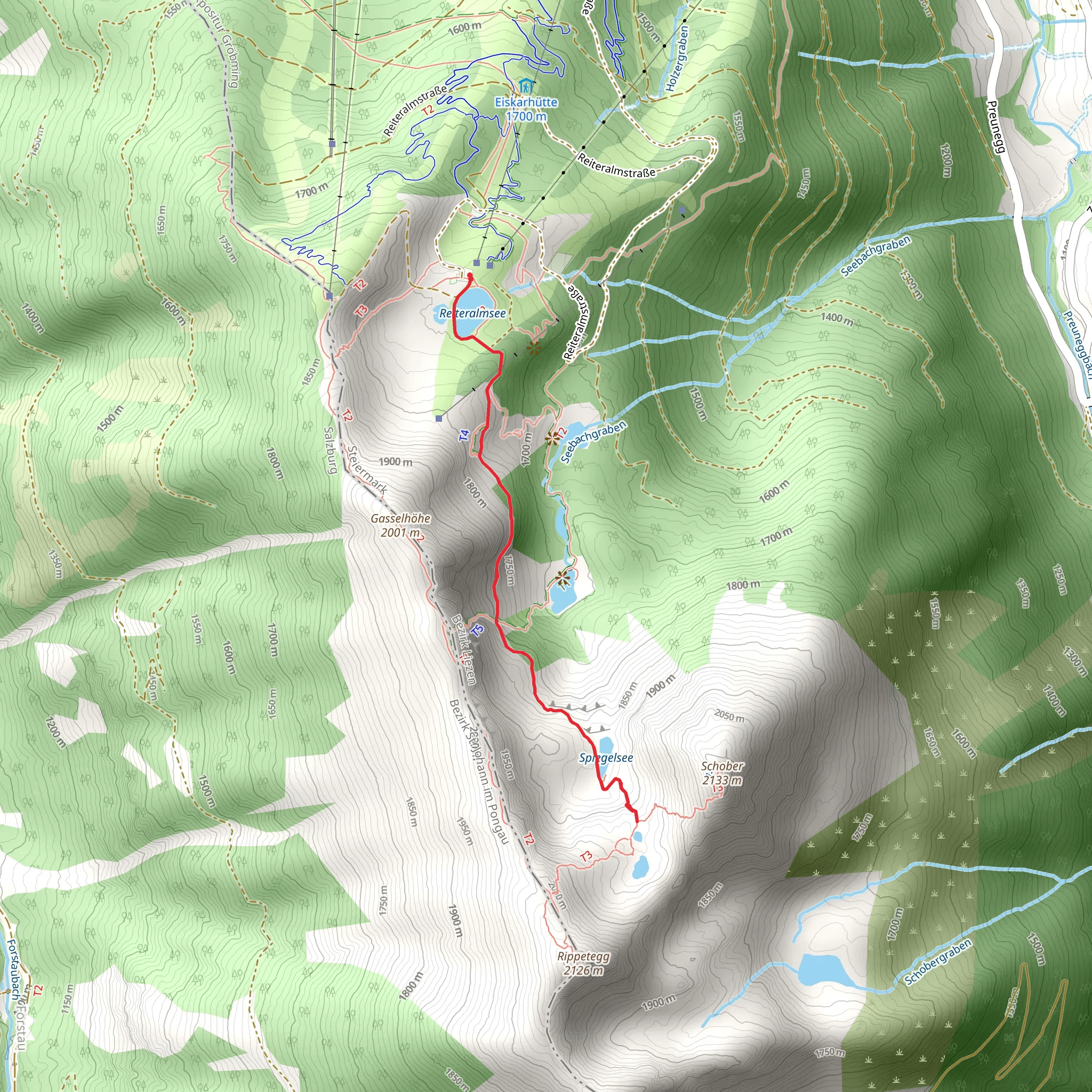 Reiteralmsee Lake and Spiegelsee Lake Trail mobile static map