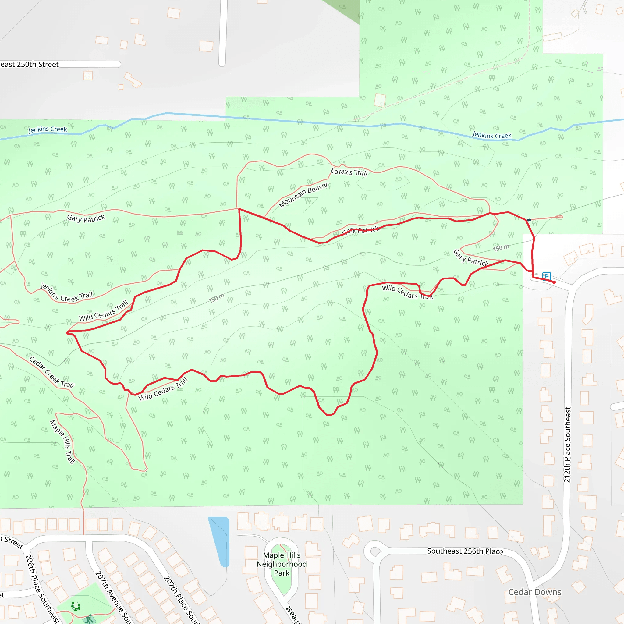 Cedar Creek Park Loop mobile static map