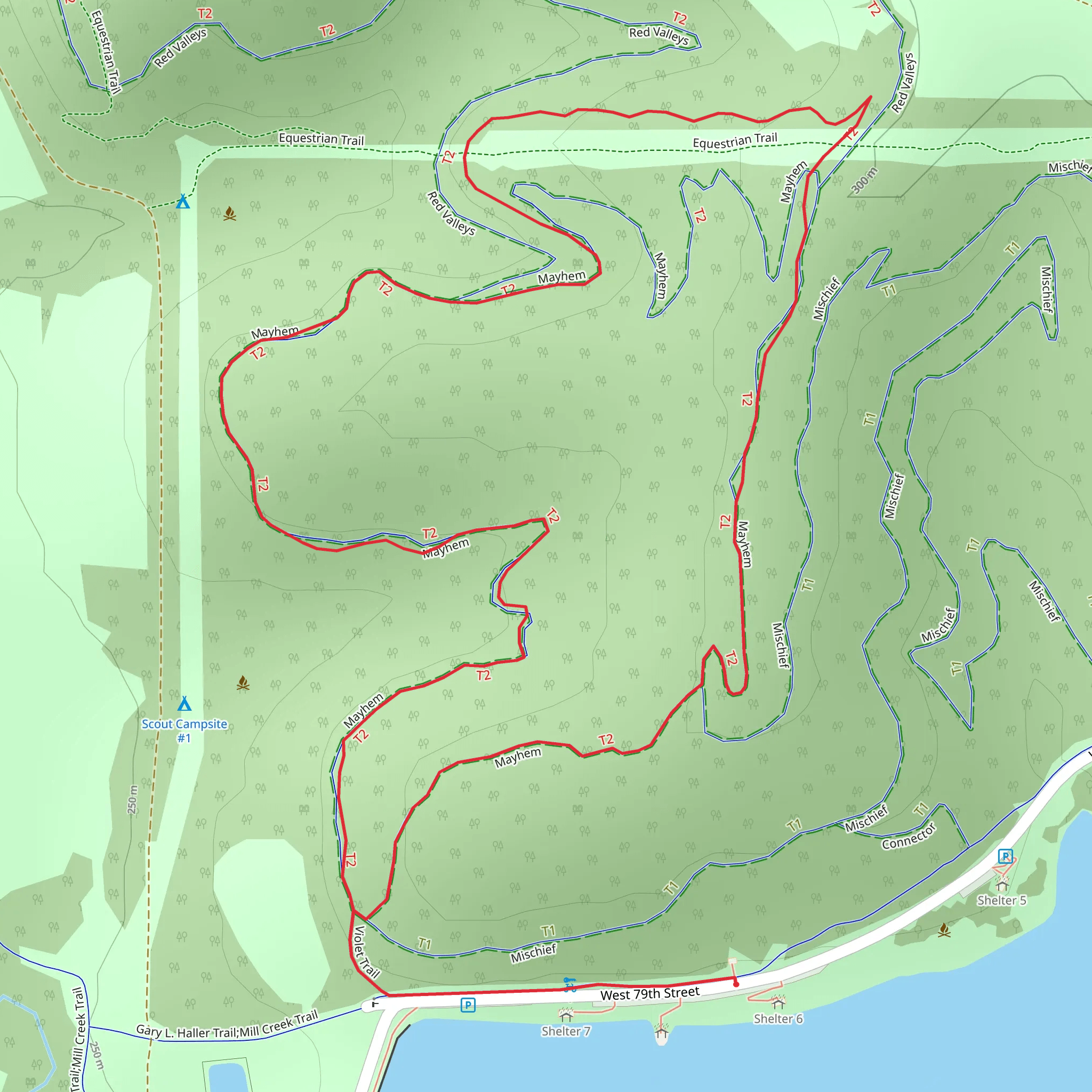 Violet Loop Trail mobile static map