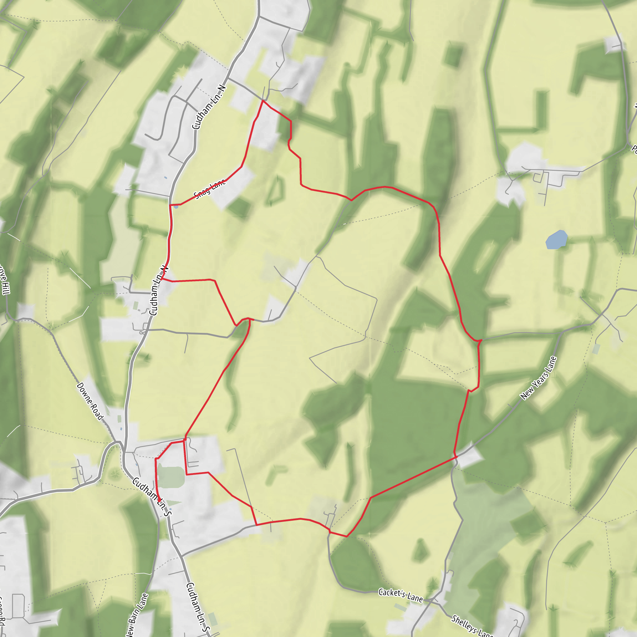 Kent - Cudham, Hazelwood, Strawberry Bank and New Year Wood Loop mobile static map