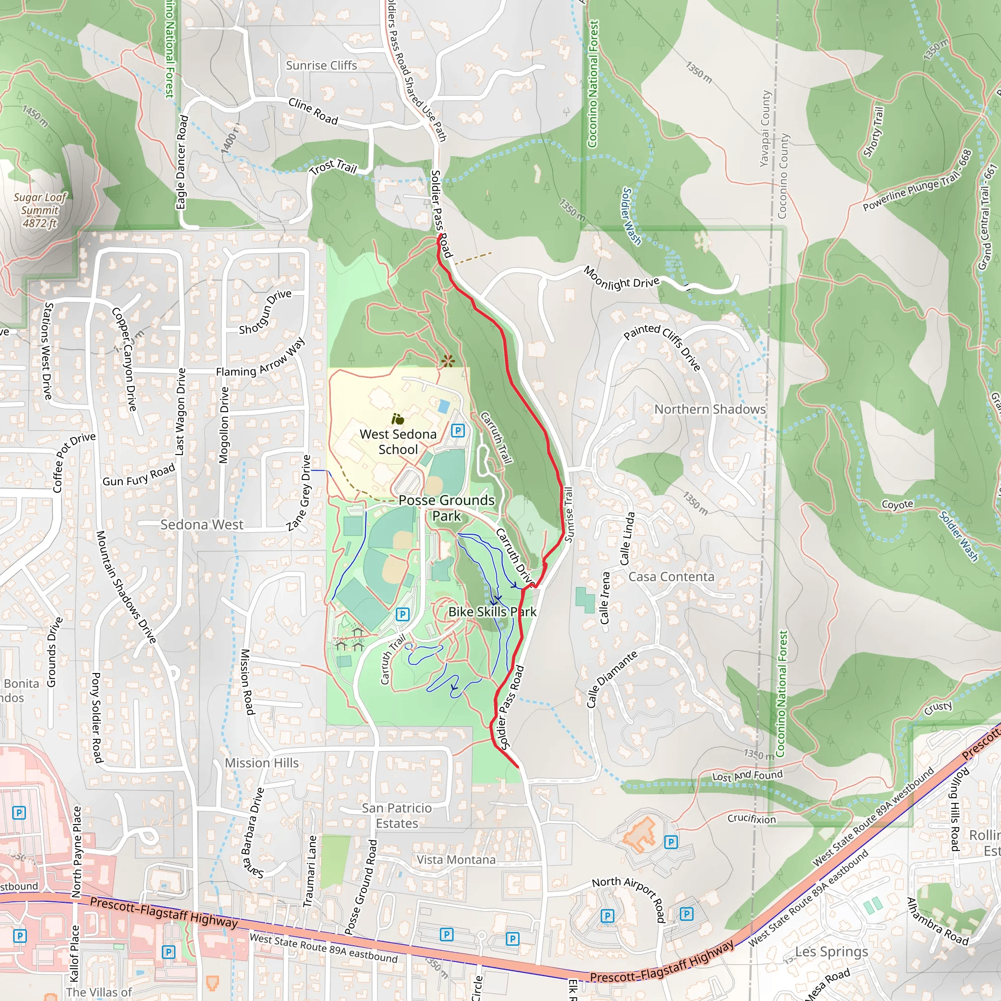 Sunrise Trail mobile static map