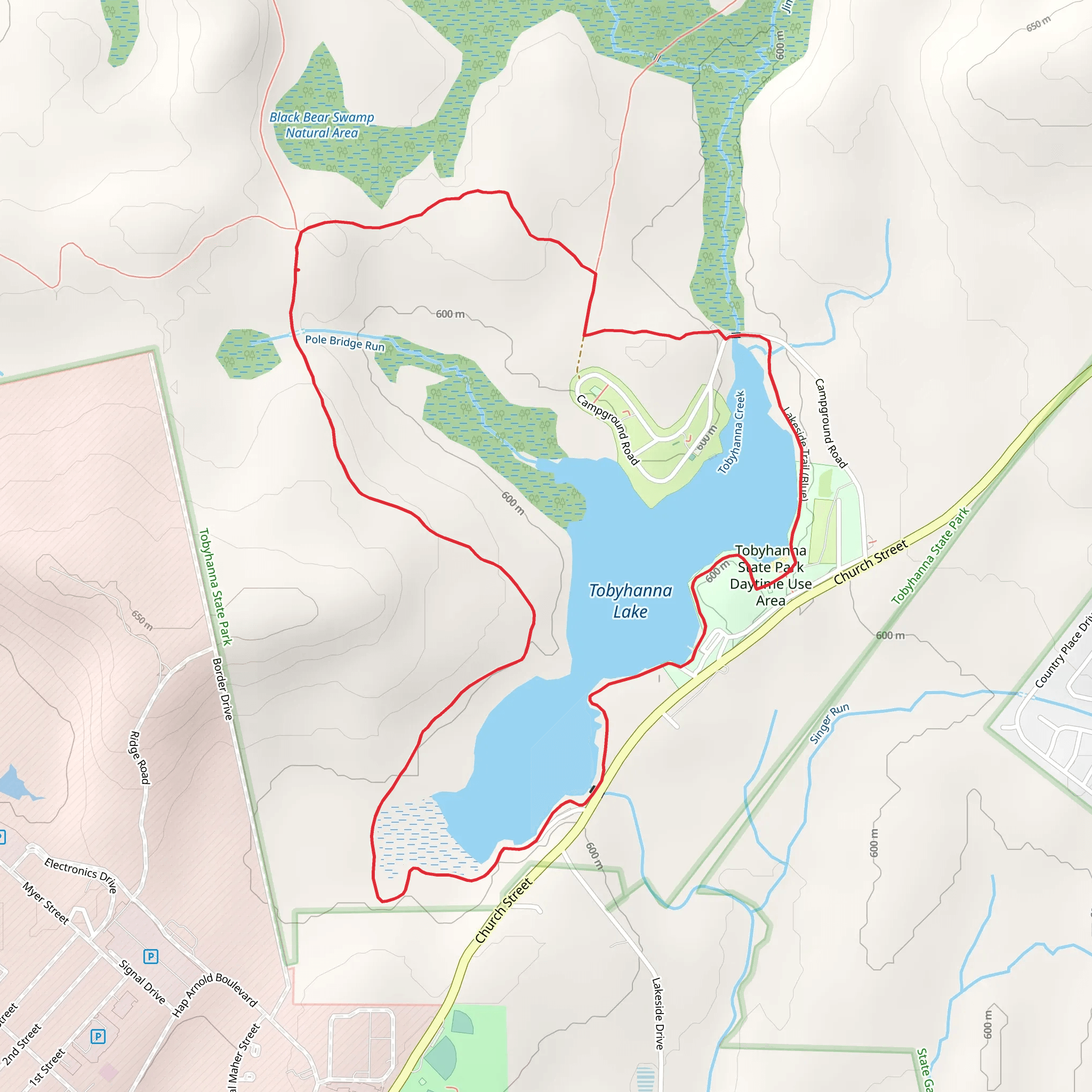 Tobyhanna Lake Loop Trail mobile static map