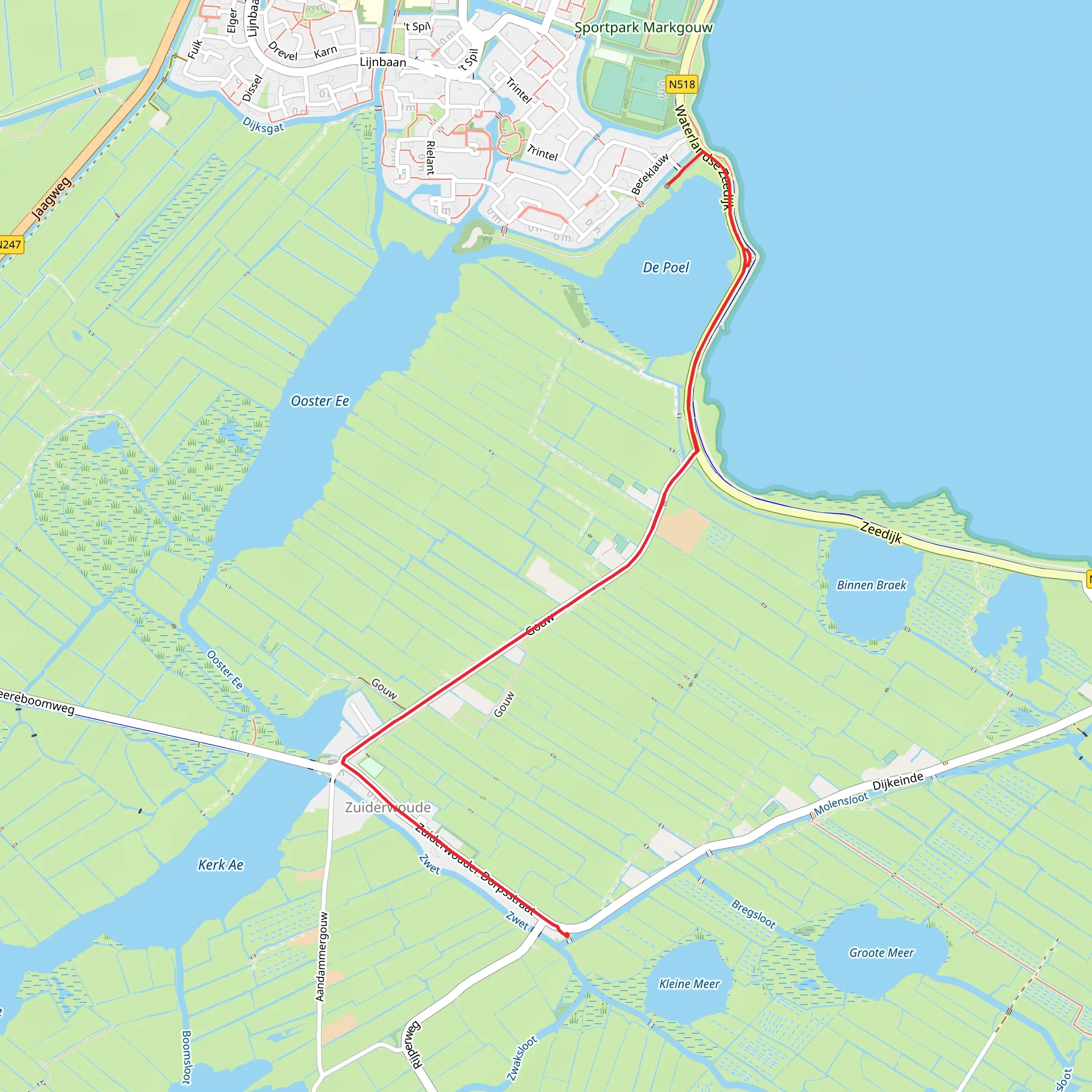 De Pool Out and Back mobile static map