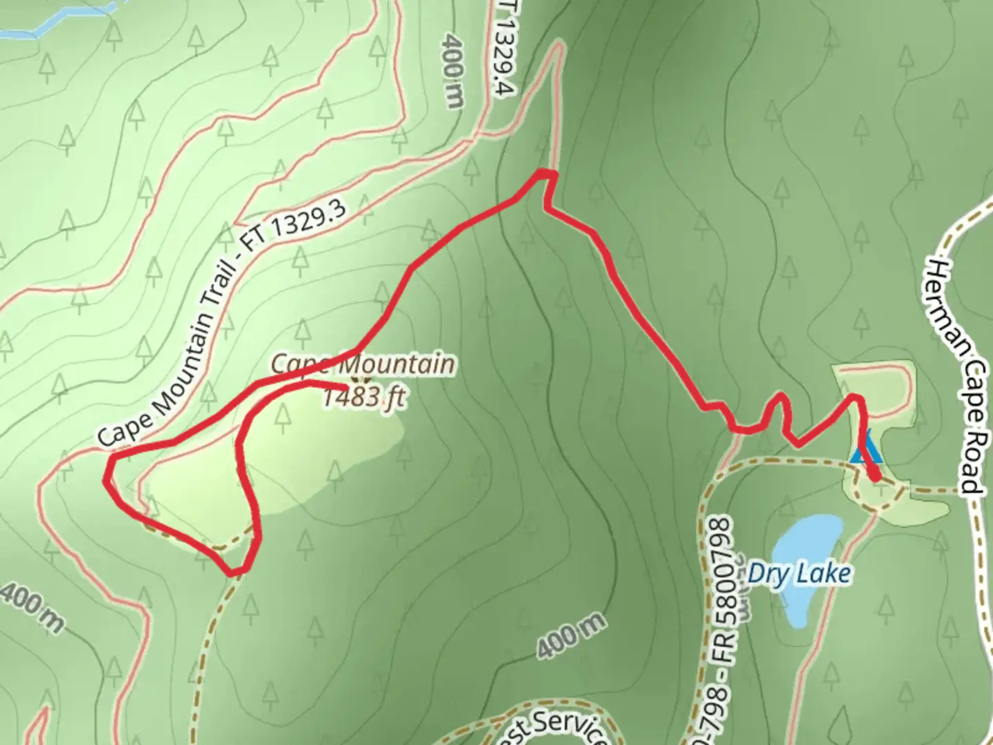 An image depicting the trail Cape Mountain via Princess Tasha Trail and its surrounding area.