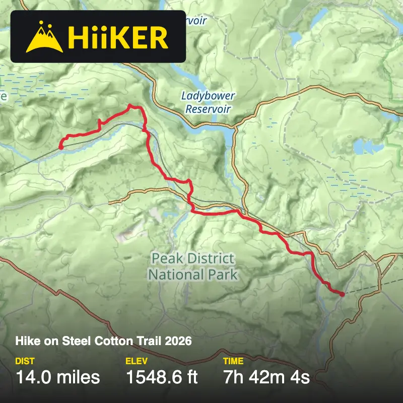 A map preview of the recording Hike on Steel Cotton Trail 2026.