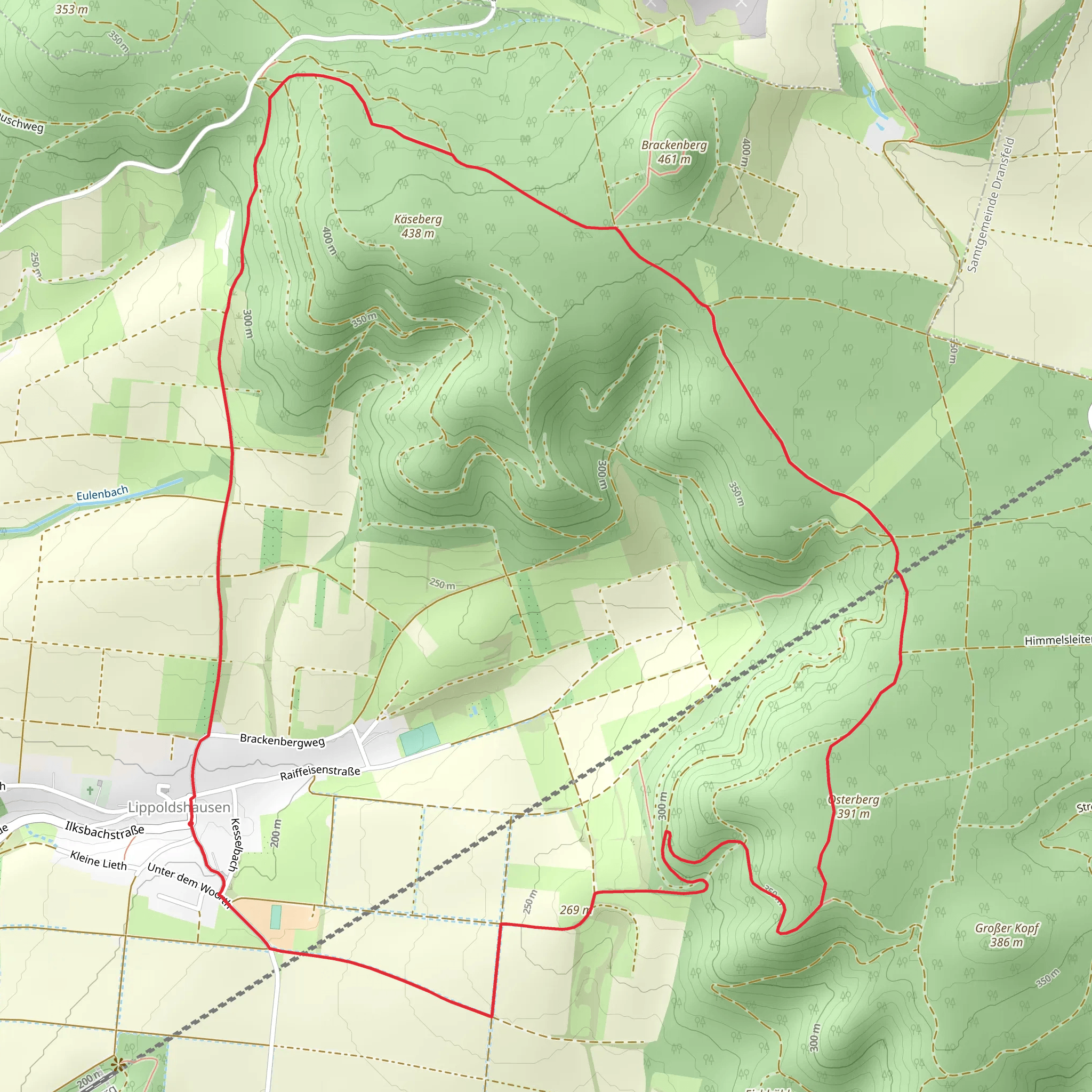 Über die Lippoldshaeuser Berge mobile static map