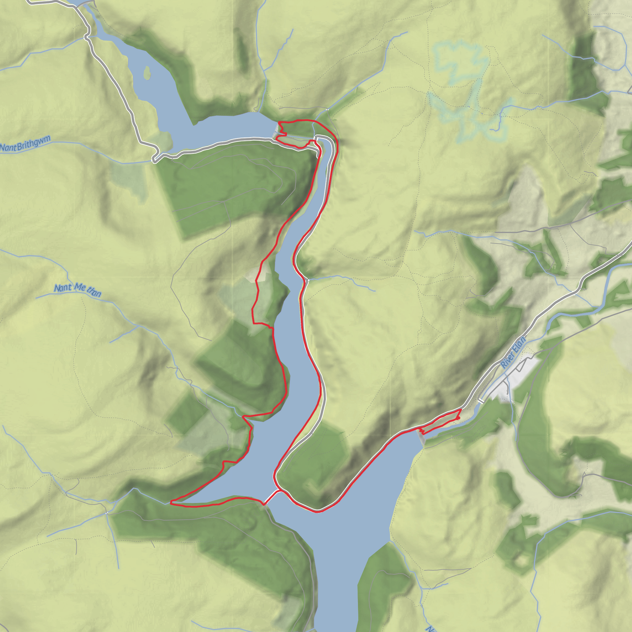 Elan Valley Loop mobile static map