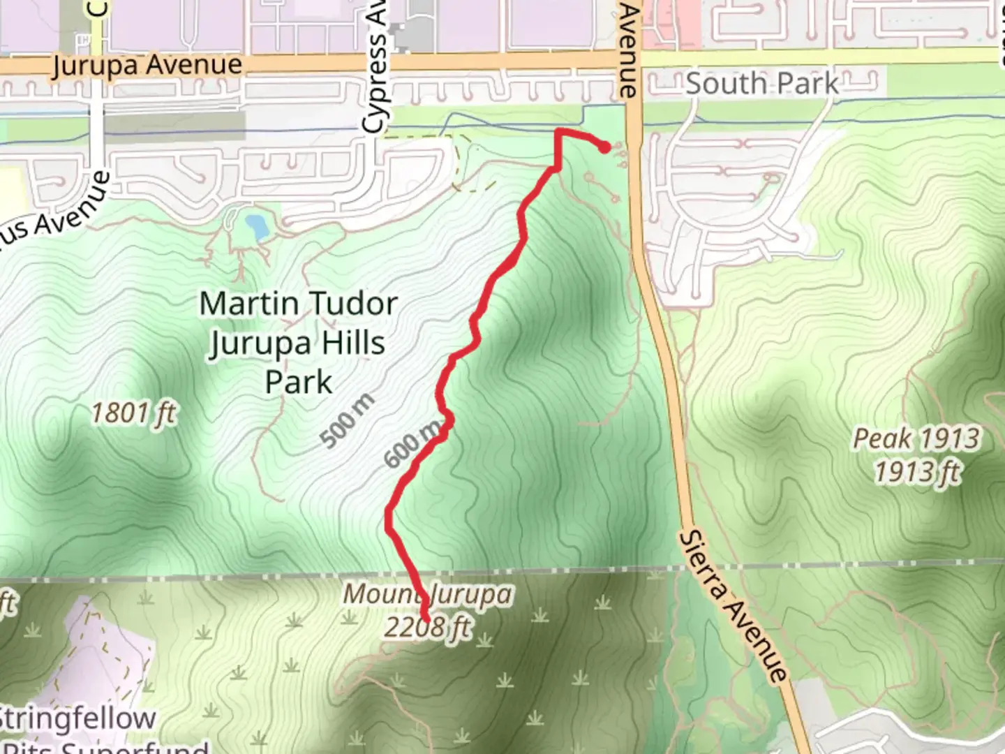 An image depicting the trail Mount Jurupa via Jurupa Hills Hike and its surrounding area.