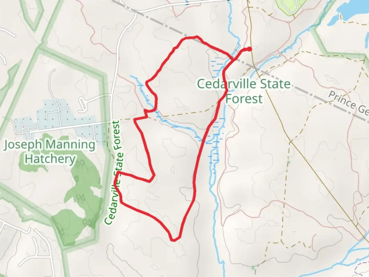 An image depicting the trail White Loop Trail and its surrounding area.