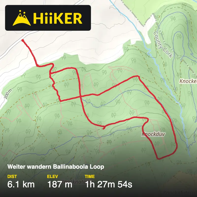 A map preview of the recording Weiter wandern Ballinaboola Loop.