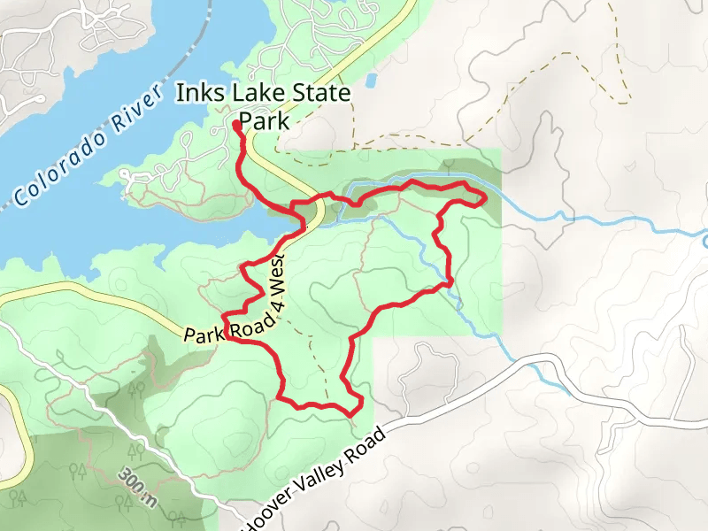 Inks Lake State Park - Pecan Flats Trail and Woodland Trail
