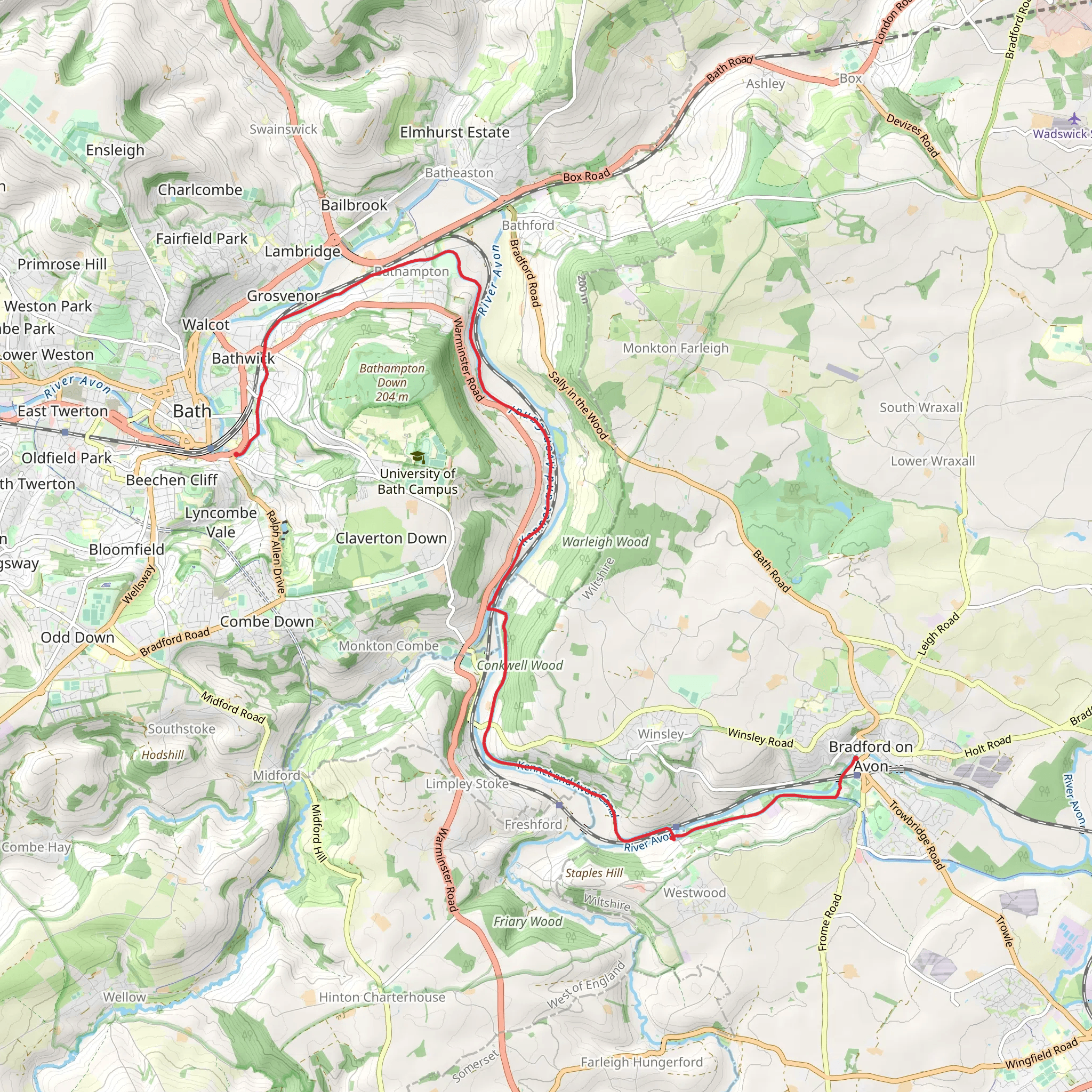 Bath Canal Walk mobile static map