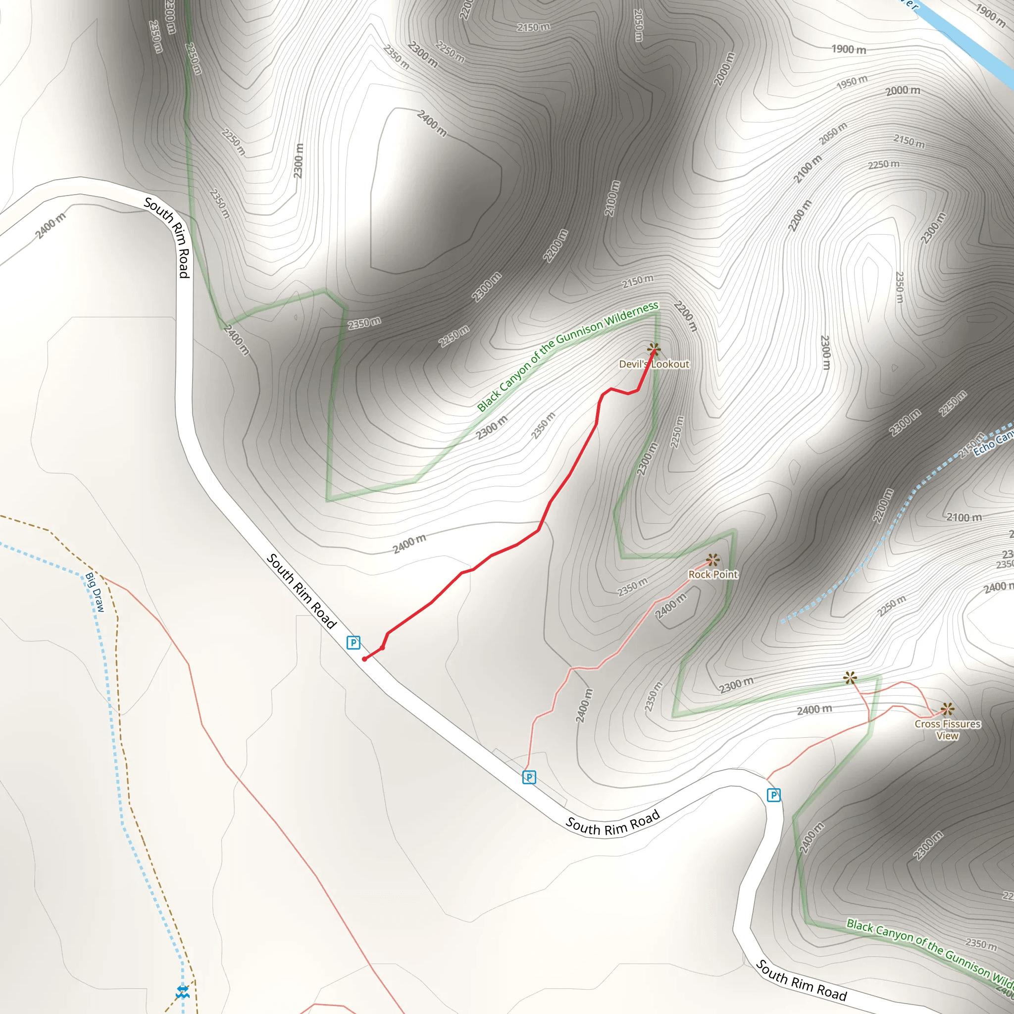 Devils Lookout Trail mobile static map