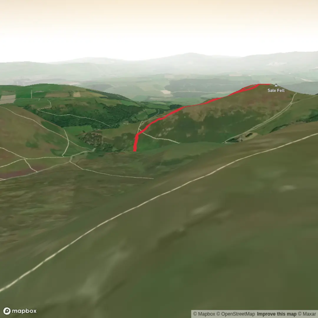 An image depicting the trail Ling Fell and Sale Fell quickie and its surrounding area.