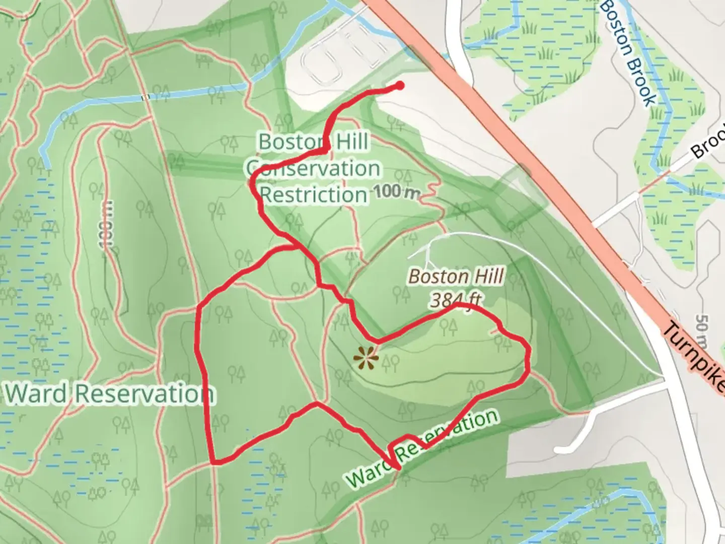 An image depicting the trail Boston Hill Loop Trail and its surrounding area.